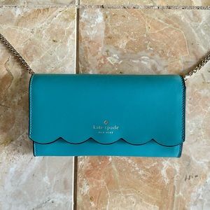 Kate Spade Gemma Wallet on Chain Stone Blue